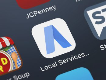 close up of a Google local services app