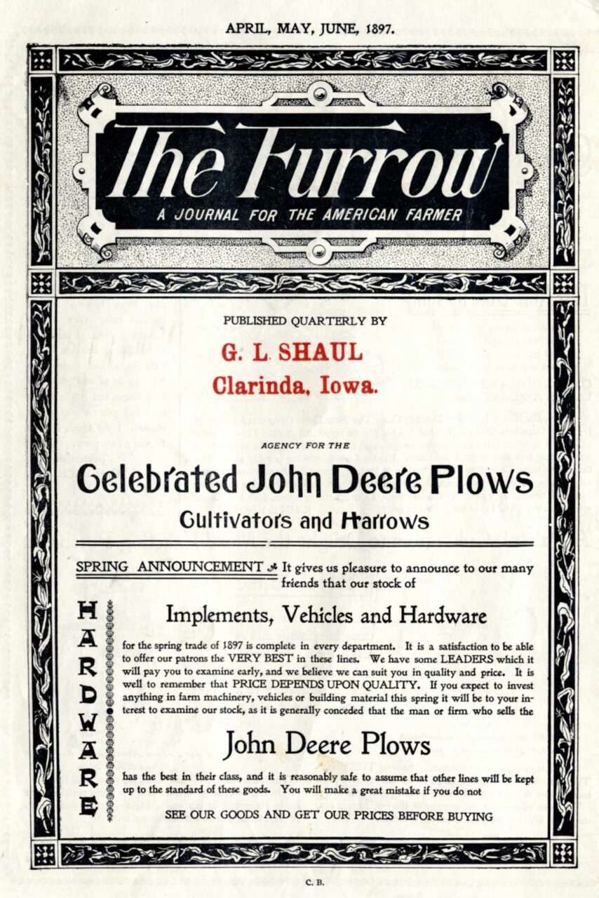 Cover of John Deere Furrow magazine from 1897